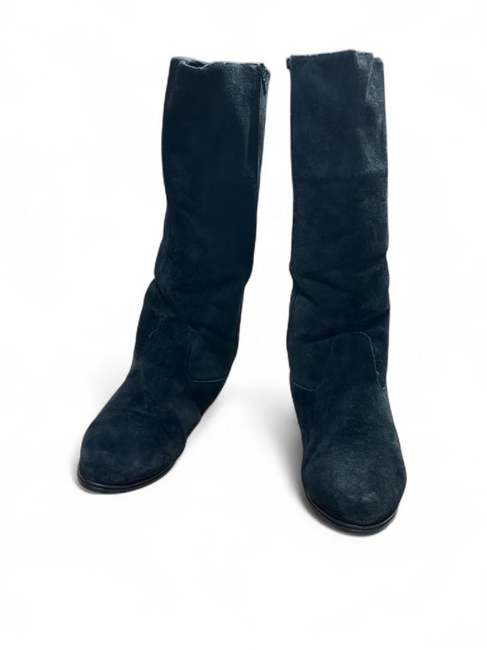 Venezia Black Suede Knee-High Boots